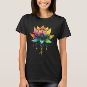 Camiseta Arcoíris Bohemio Flor de Loto Yoga Mandala Chakra