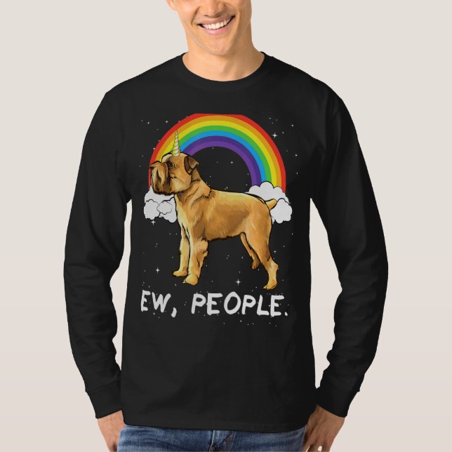 Camiseta Arcoíris Bruselas Griffon Ew Gente Unicornio Perro (Anverso)