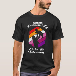 Camiseta Arcoiris Chica homosexual de gato de lesbianas LGB