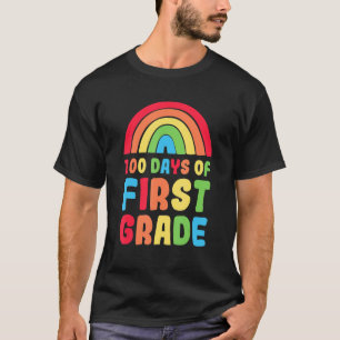 Camiseta Arcoiris colorido 100 Días De Primer Grado De S