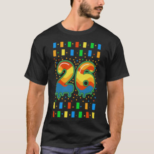 Camiseta Arcoíris Colorido Goteo Número 26