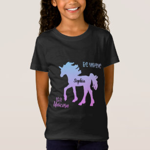 Camiseta Arcoiris colorido rosa azul Unicornio