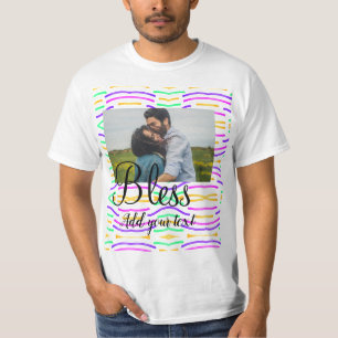 Camiseta Arcoíris colorido simple añade tu nombre foto