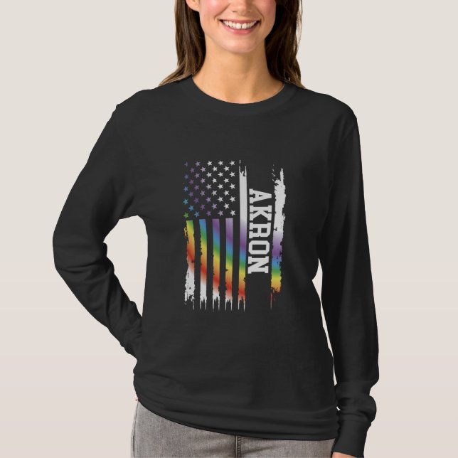 Camiseta Arcoiris con bandera de Estados Unidos (Anverso)