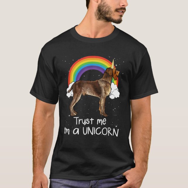 Camiseta Arcoiris con cable apuntando griffon Créeme soy un (Anverso)