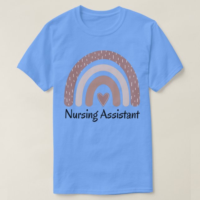 Camiseta Arcoiris con corazón de auxiliar de Enfermería sua (Diseño del anverso)