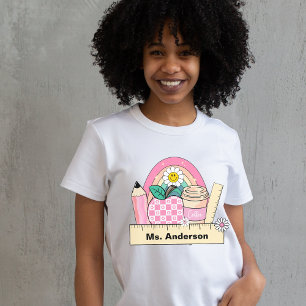 Camiseta arcoíris con nombre de maestro personaliz