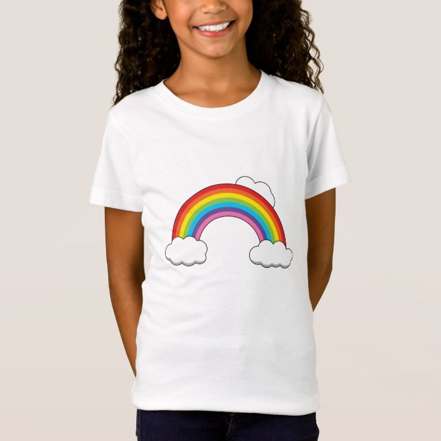 Camiseta Arcoiris con nubes blancas (Anverso)