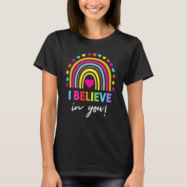 Camiseta Arcoiris Creo En Tu Regalo Del Día De Prueba De Ma (Anverso)
