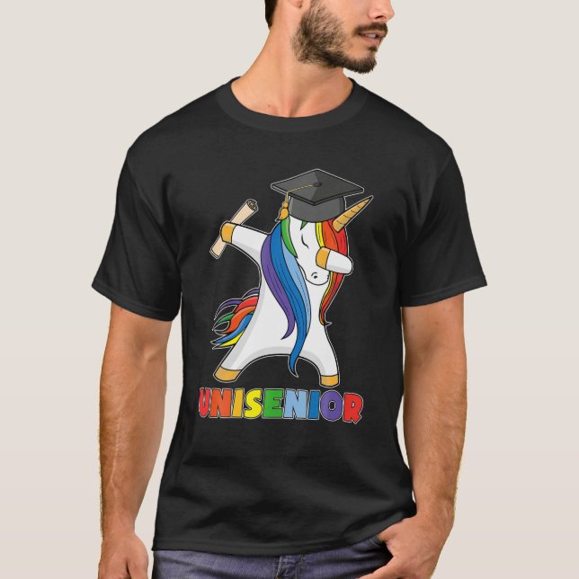 Camiseta Arcoiris Dabbing Unicorn Dance Senior Graduate Stu (Anverso)