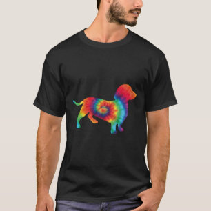 Camiseta Arcoiris Dachshund Perro Art Colorido Doxie Sausag