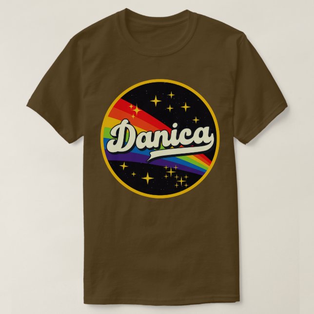 Camiseta Arcoiris Danica al estilo de vintage espacial (Diseño del anverso)