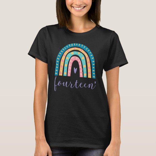 Camiseta Arcoiris de 14 años 14 cumpleaños para Chicas (Anverso)