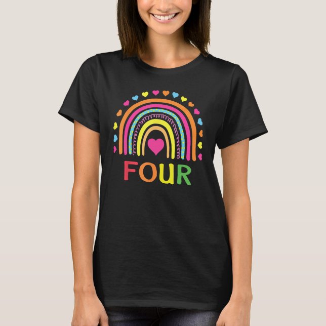 Camiseta Arcoiris de 4 años, regalo de cumpleaños para Chic (Anverso)
