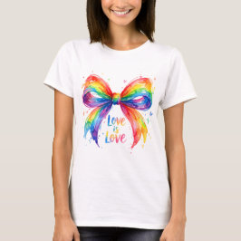 Camiseta Arcoíris de acuarela Orgullo de lazo "El amor es a