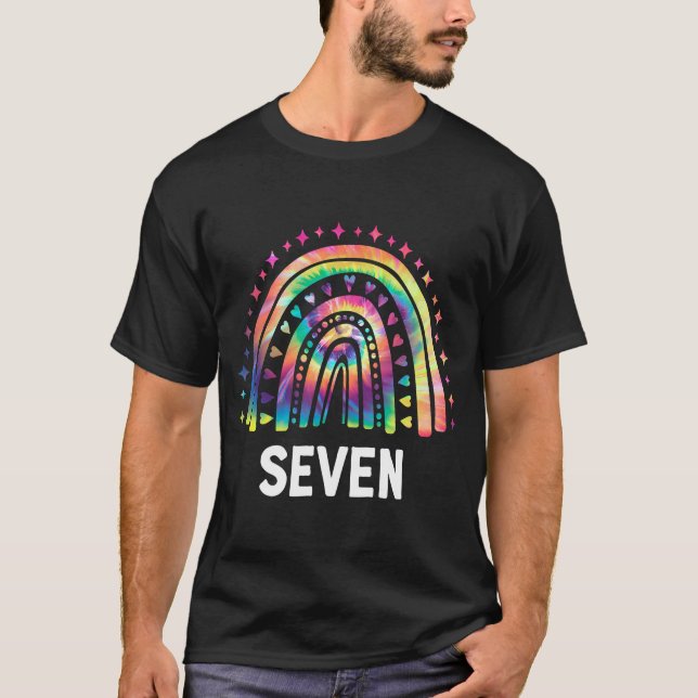 Camiseta Arcoiris de aguijón de siete años 7 cumpleaños (Anverso)
