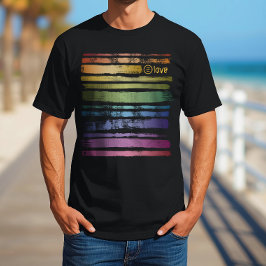 Camiseta Arcoíris de Amor Igualdad Golpes de Pincel LGBTQ I