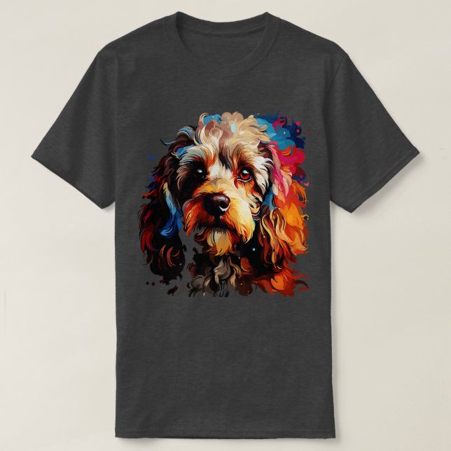 Camiseta Arcoíris de Caniche (Diseño del anverso)