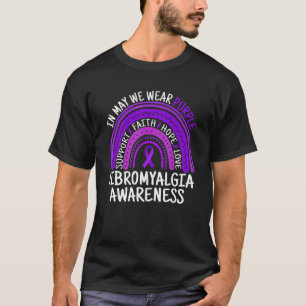Camiseta Arcoiris De Cinta En Mayo Usamos Fibromialgia Púrp