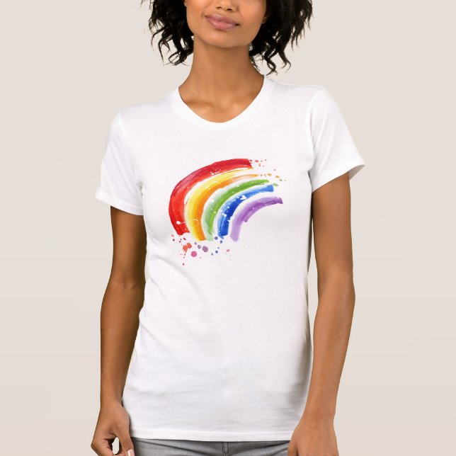 Camiseta Arcoiris de color de agua (Anverso)
