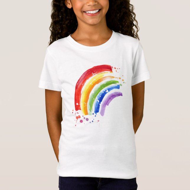 Camiseta Arcoiris de color de agua (Anverso)