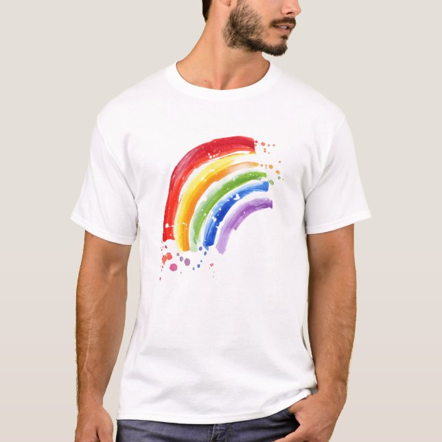 Camiseta Arcoiris de color de agua (Anverso)