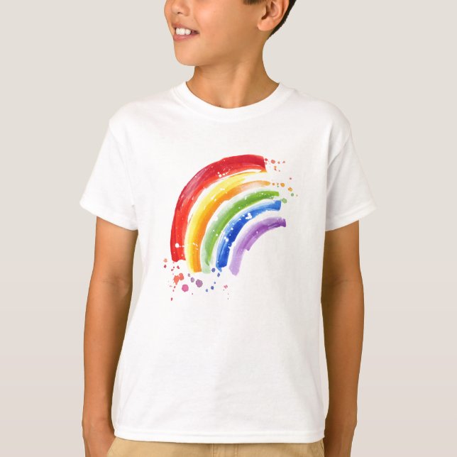 Camiseta Arcoiris de color de agua (Anverso)