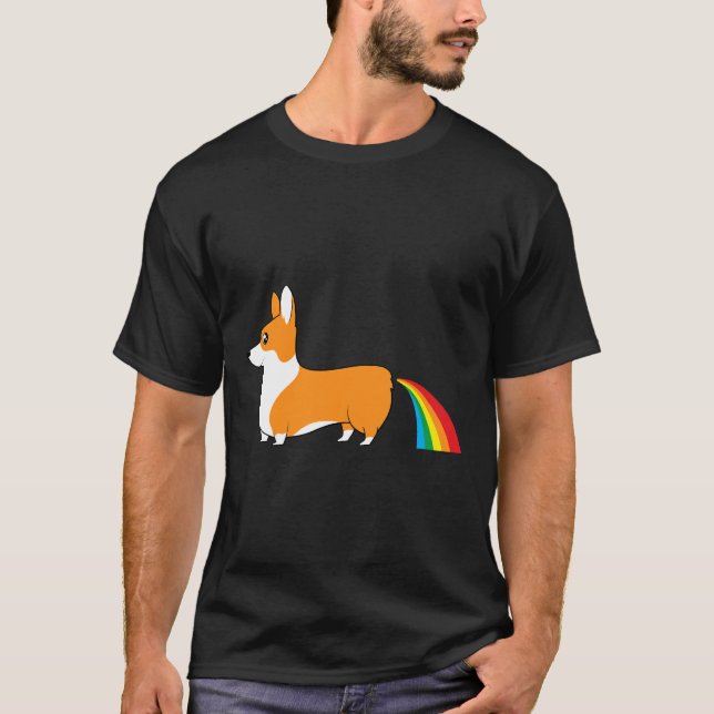 Camiseta Arcoiris de Corgi Poop (Anverso)