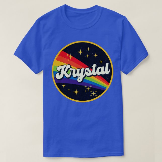 Camiseta Arcoiris de cristal en estilo vintage espacial (Diseño del anverso)