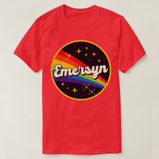 Camiseta Arcoiris de emergencia en estilo vintage espacial (Diseño del anverso)