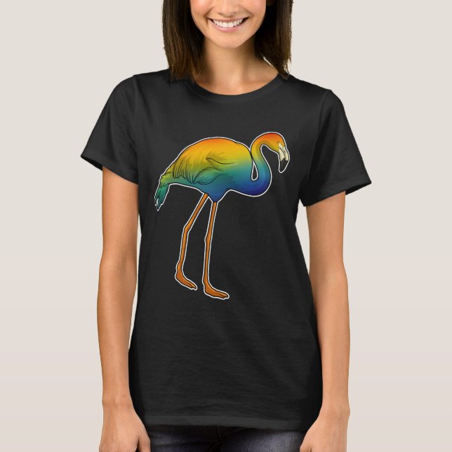 Camiseta Arcoiris de Flamingo (Anverso)