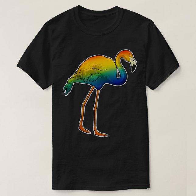 Camiseta Arcoiris de Flamingo (Diseño del anverso)