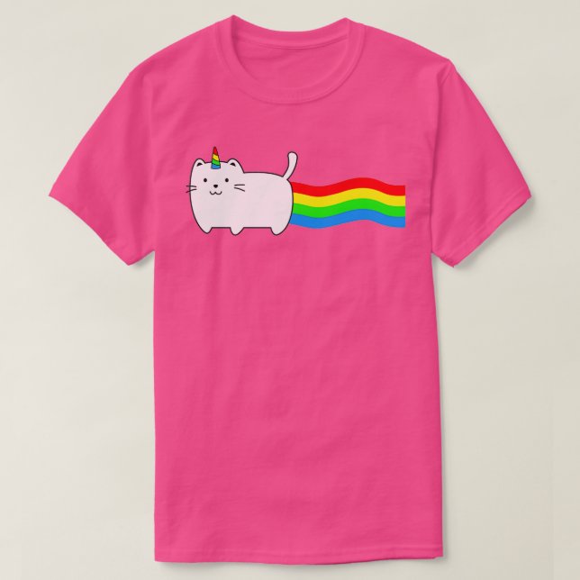 Camiseta Arcoiris de gato más unicornio (Diseño del anverso)