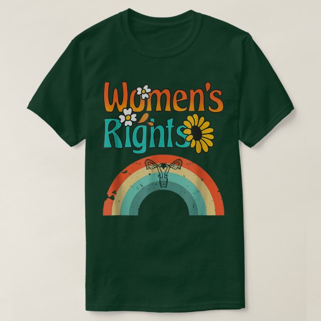 Camiseta Arcoiris de girasol uterino derecho de las mujeres (Diseño del anverso)