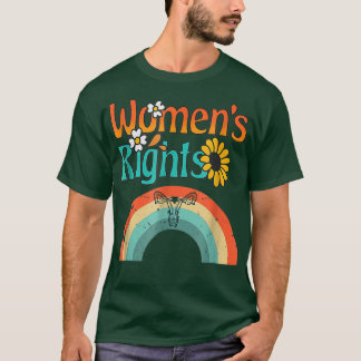 Camiseta Arcoiris de girasol uterino derecho de las mujeres