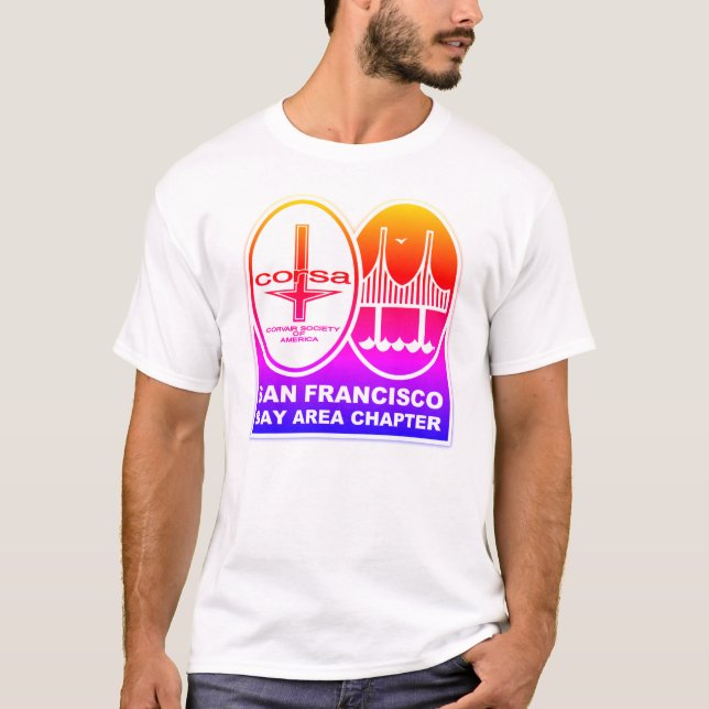 Camiseta Arcoiris de la SFBA CORSA Corvair Club (Anverso)