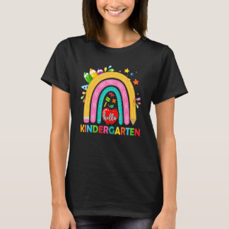 Camiseta Arcoíris de lápices Maestra de jardín de infantes