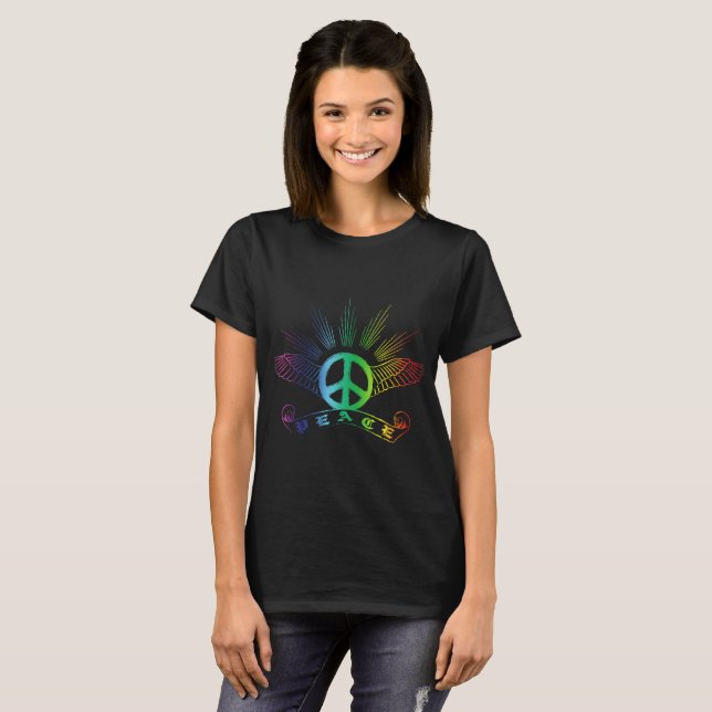 Camiseta Arcoiris de las Alas de la Paz (Anverso completo)