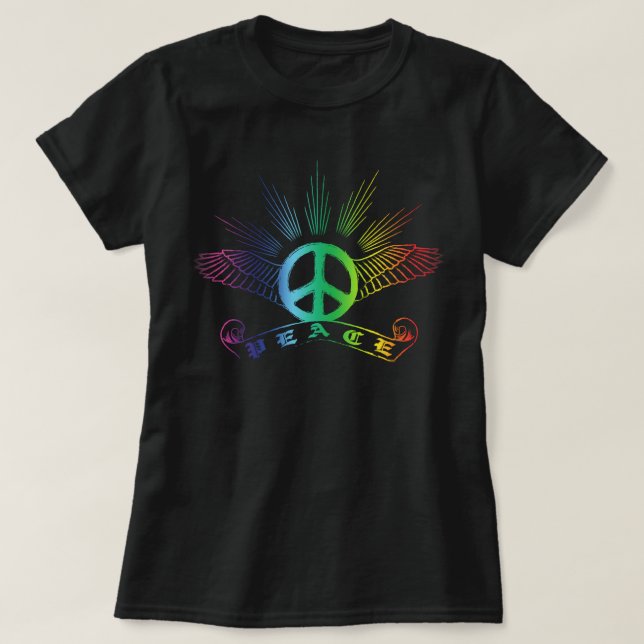 Camiseta Arcoiris de las Alas de la Paz (Diseño del anverso)