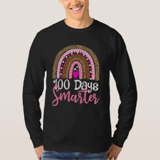 Camiseta Arcoíris de Leopardo 100 Días Más Inteligente Feli