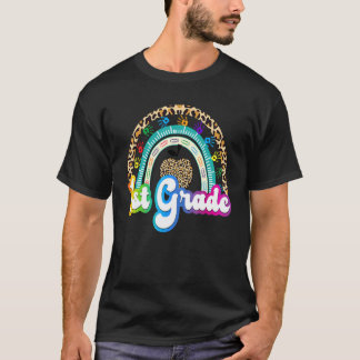 Camiseta Arcoíris de Leopardo 1er Grado De vuelta a la escu