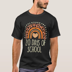 Camiseta arcoiris de leopardo de melocotón 120 días escuela