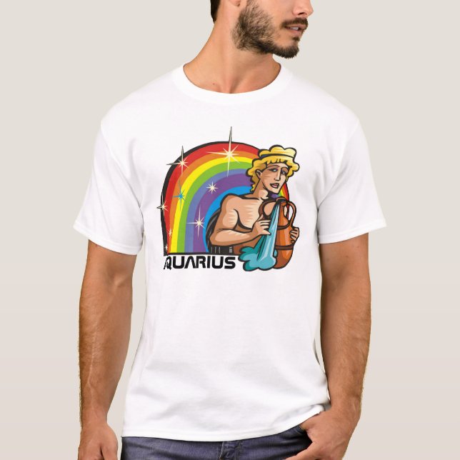 Camiseta Arcoiris de los años 1980 con acuario con grano de (Anverso)