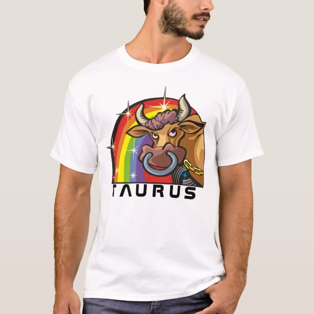 Camiseta Arcoiris de los años 80 con toro de Taurus (Anverso)