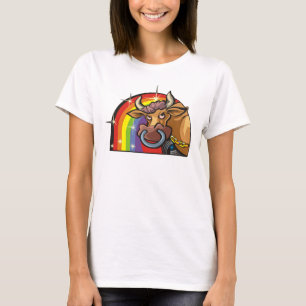 Camiseta Arcoiris de los años 80 con toro de Taurus