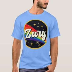 Camiseta Arcoiris de lujo en estilo de vintage espacial