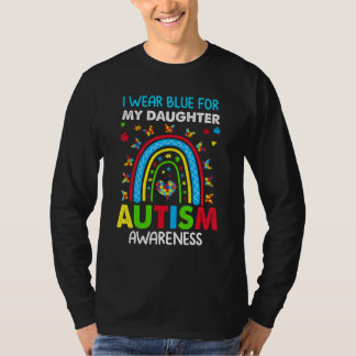Camiseta Arcoiris De Mariposa Con Azul Para Mi Hija Auti