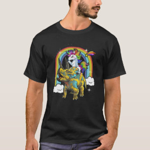 Camiseta Arcoiris de monopatías de dinosaurios de Unicornio