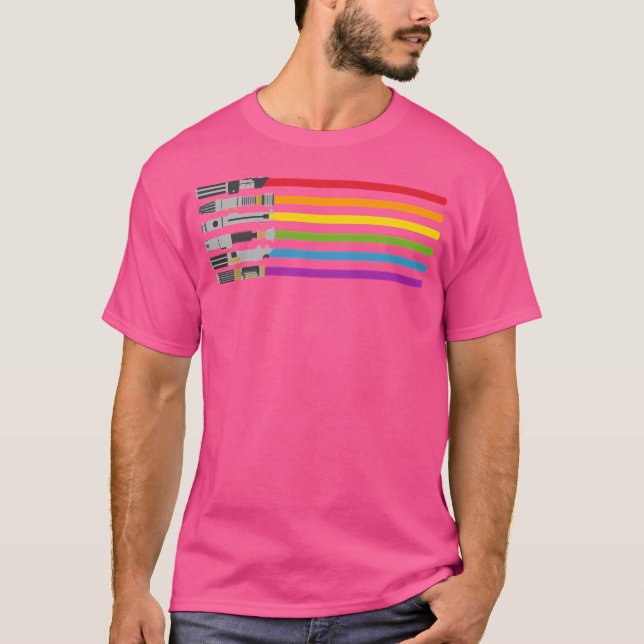Camiseta Arcoíris de sable de luz (Anverso)