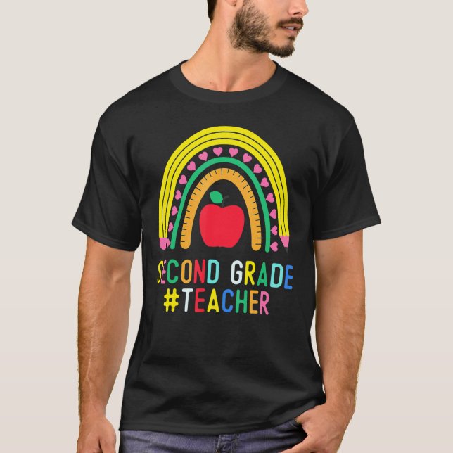 Camiseta Arcoiris de segundo grado profesor de segundo grad (Anverso)